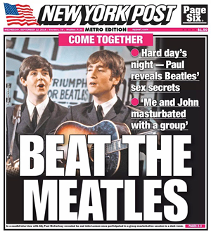 New York Post, you're usually a buncha jerkoffs, but — gotta hand it to you — you really nailed this one.