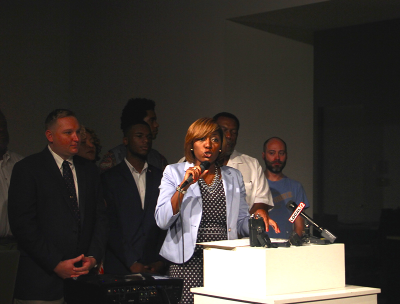 Councilwoman Yvette Simpson announces her candidacy for mayor Aug. 10. - Nick Swartsell