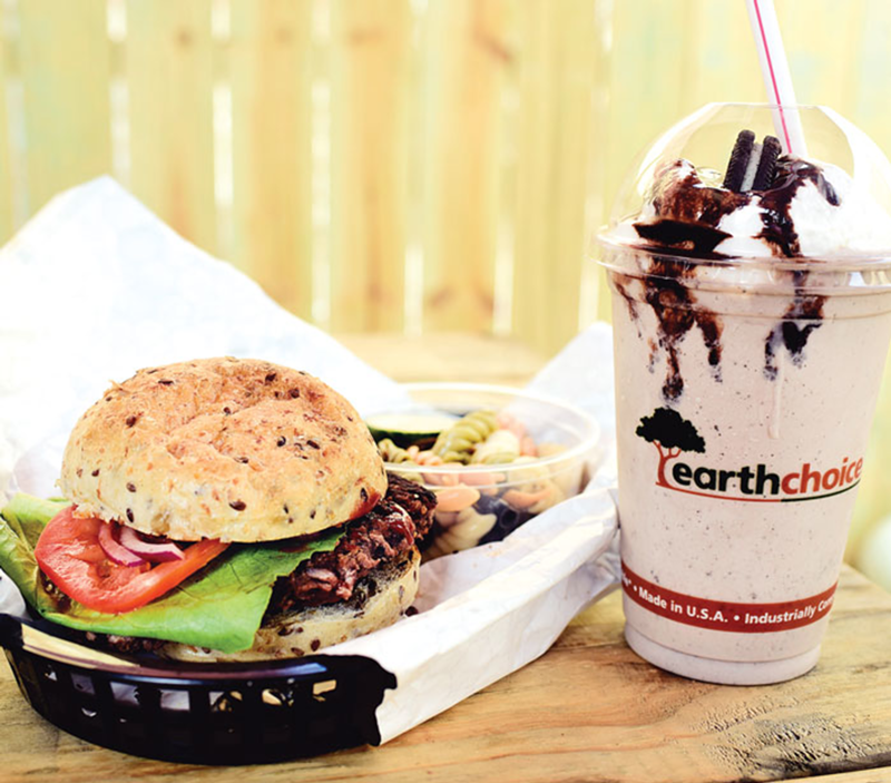 Tickle Pickle’s hearty black bean burger and vegan milkshake are dangerously good.