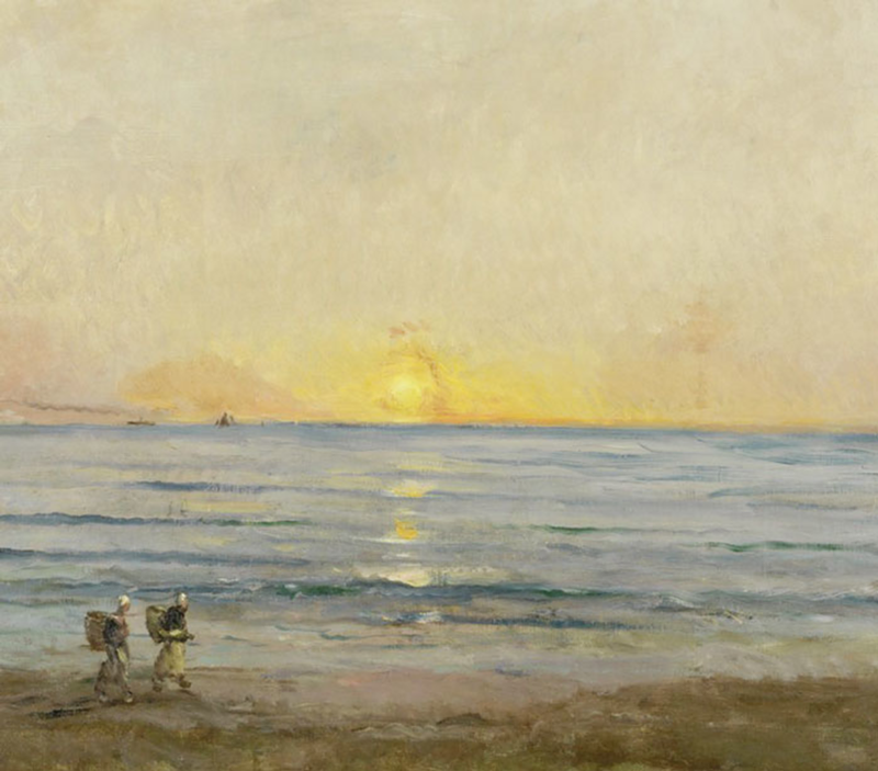 "Sunset near Villerville" by Charles-François Daubigny