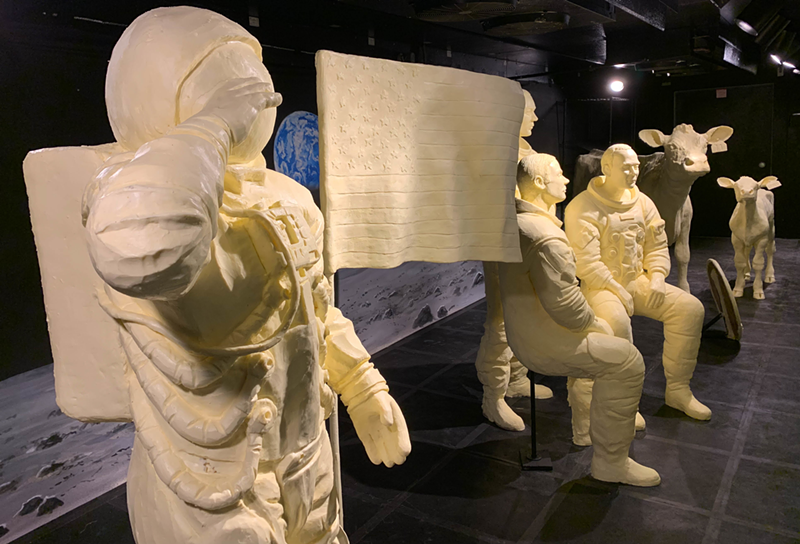 The 2019 butter cow display to honor the 50th anniversary of the Apollo 11 moon landing. - Photo: American Dairy Association Mideast