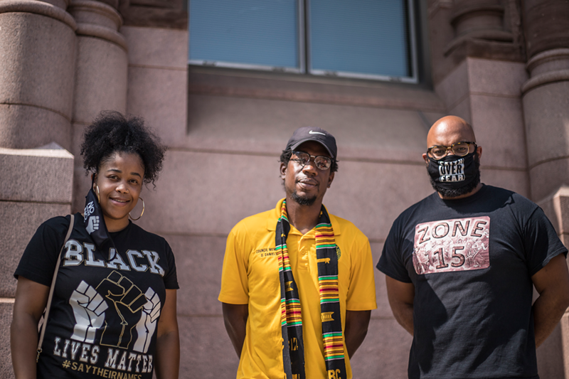 Alicia Franklin, Daronce Daniels and Carlton Collins of Lincoln Heights are advocating for the relocation of a Cincinnati Police gun range in their community saying it is disruptive and traumatic - Photo: Nick Swartsell