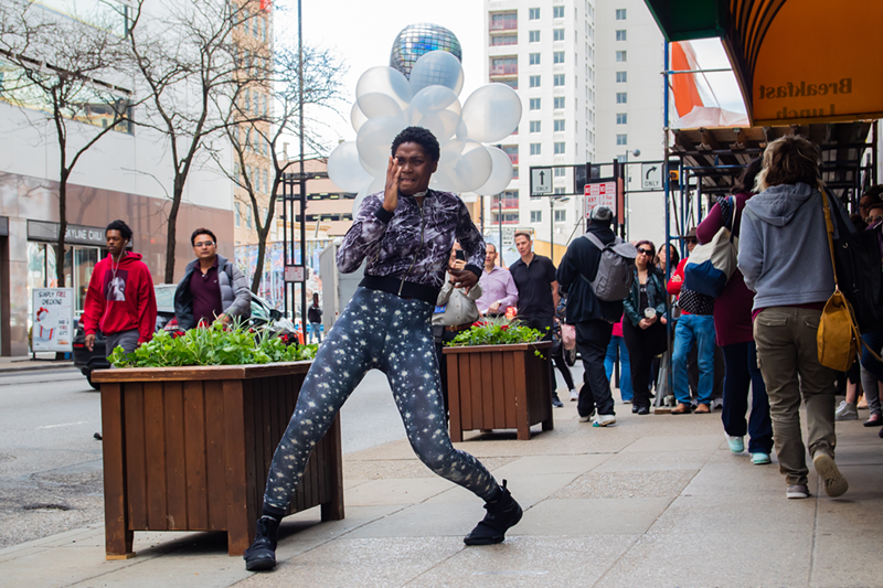 The performance saw NIC Kay moving through the streets of Cincinnati, from Clifton to downtown's CAC. - Paige Deglow