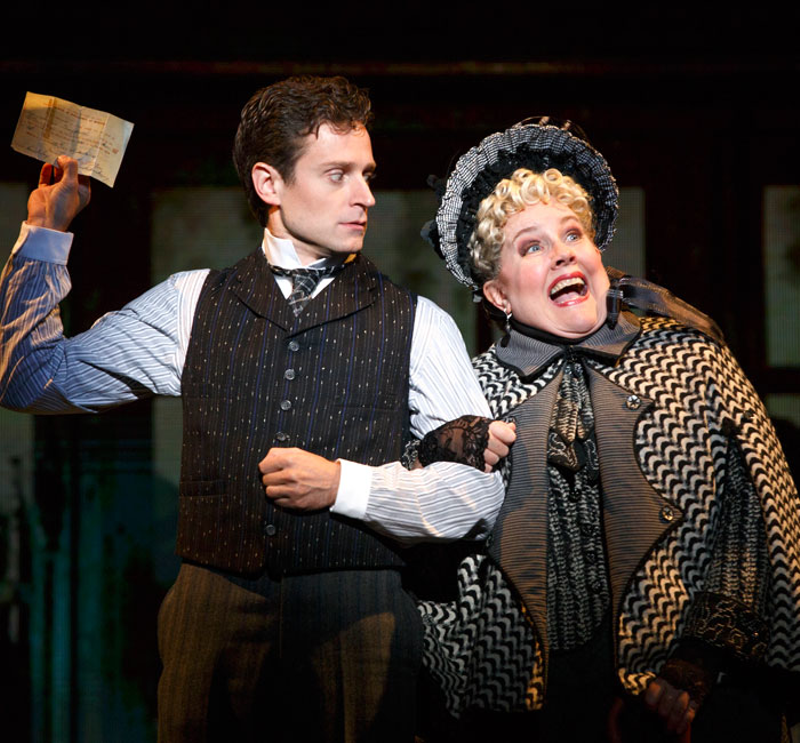 Kevin Massey as Monty and Mary VanArsdel as Miss Shingle in "A Gentleman's Guide to Love & Murder." - Photo: Joan Marcus