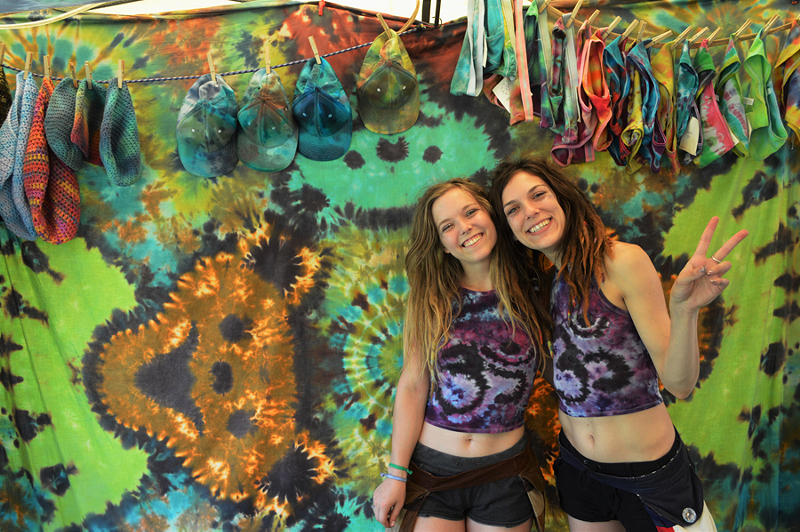 Holly Short (left) and Stephanie Zier with some of their tie-dye goods - Photo: Katie Griffith