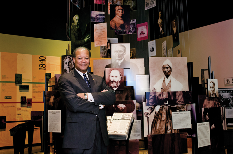 Freedom Center President Clarence G. “C.G.” Newsome stands in front of The Solomon Northup Tour