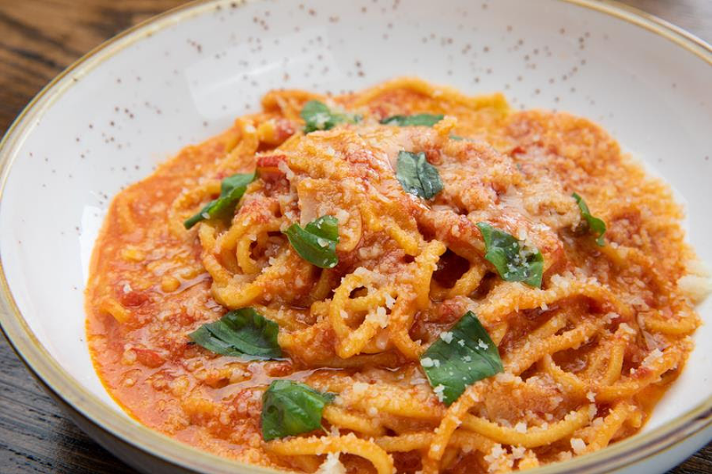 Pasta with red sauce - PHOTO: PROVIDED BY CROWN REPUBLIC GASTRPUB