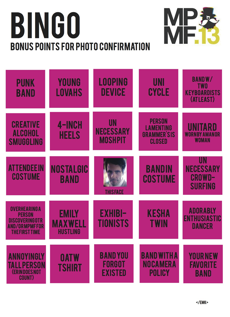 MidPoint Music Festival Bingo Card