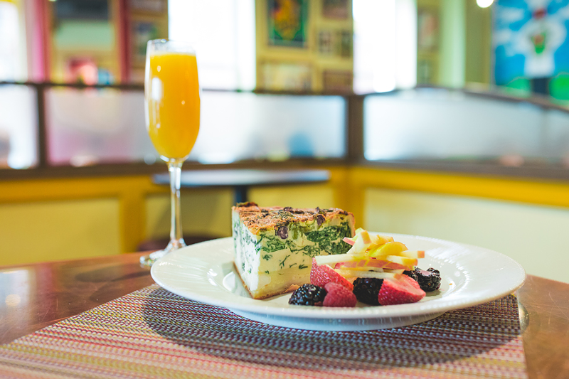 French Crust’s quiche is one of the best in town — especially paired with a sparkling cocktail. - Photo: Hailey Bollinger