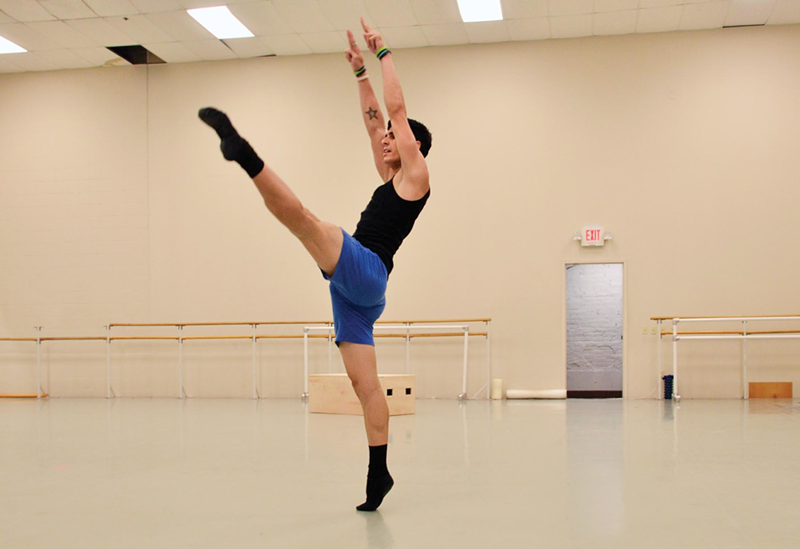 Julio Concepcion rehearses for the Cincinnati Ballet’s season opener.