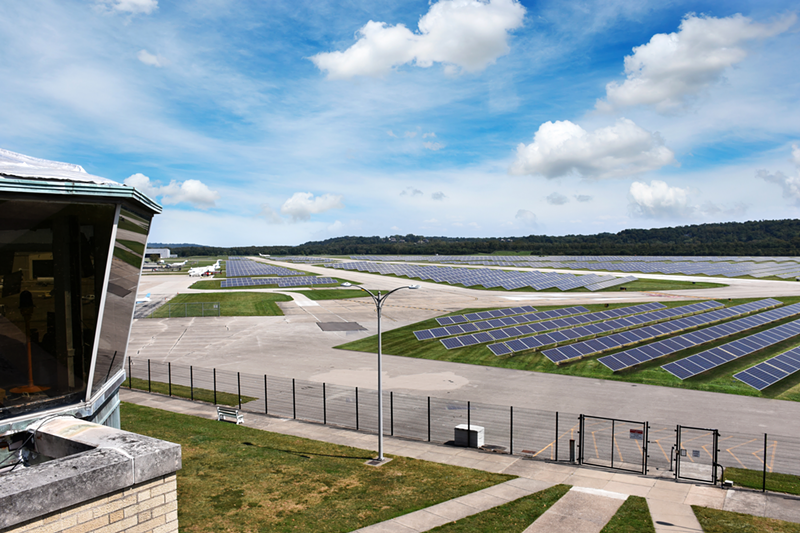 A rendering of a potential solar installation at Lunken Airport - City of Cincinnati