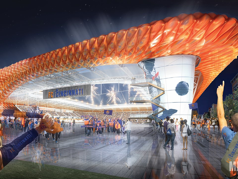 Rendering of a potential FC Cincinnati stadium - Provided