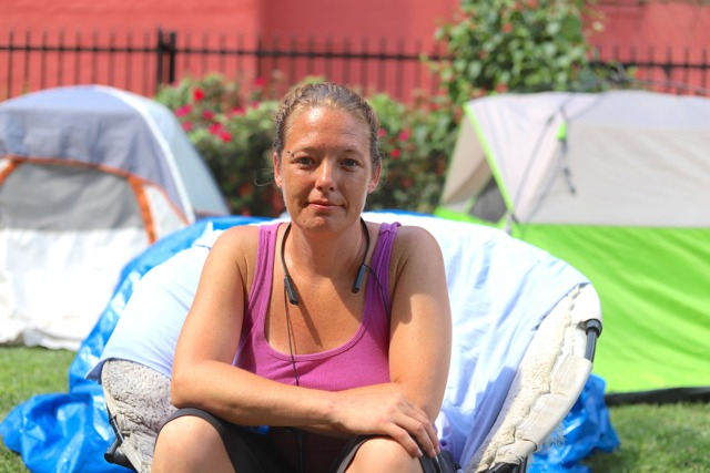 Jessica Barnett, who lived in several tent cities around downtown Cincinnati this summer. - Nick Swartsell