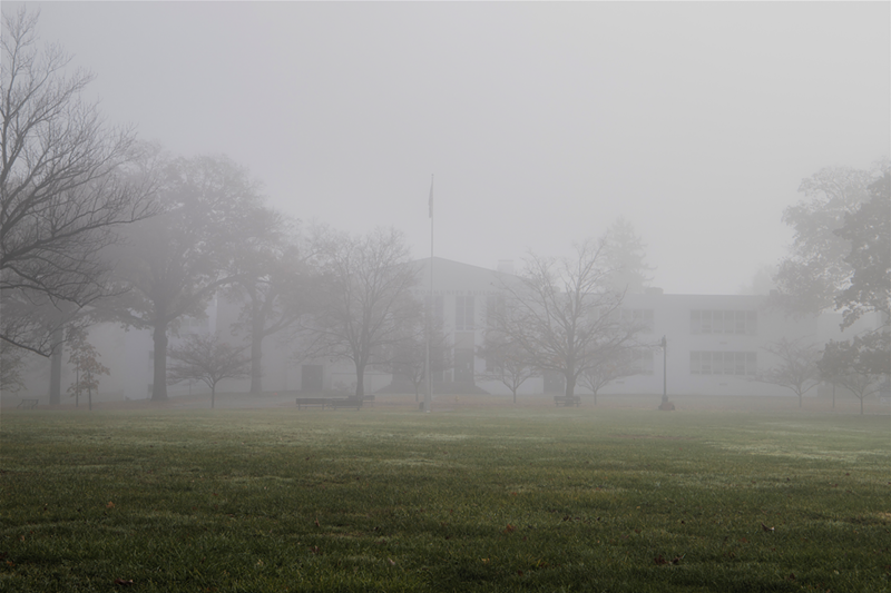 Greenhills Community Center on a recent foggy morning - Nick Swartsell