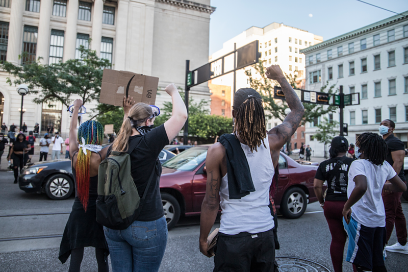 Protesters outside the Hamilton County Justice Center - Photo: Nick Swartsell