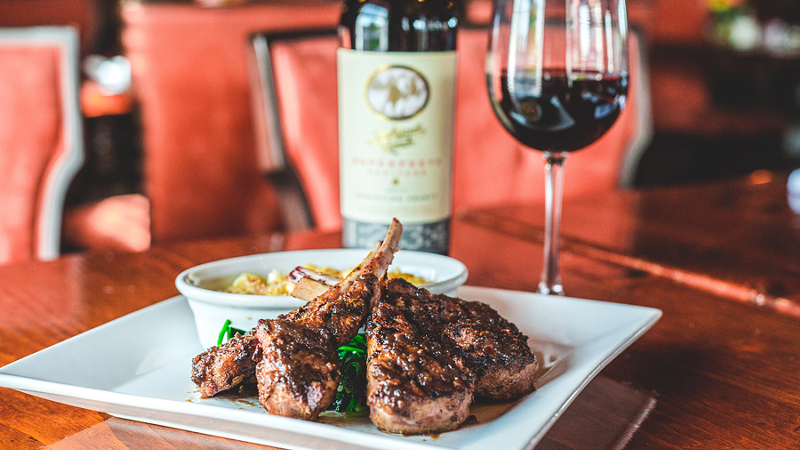 Meritage’s Mount Carmel-glazed lamb chops are the specialty of the house. - Photo: Hailey Bollinger