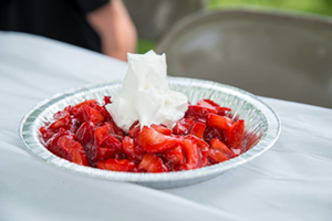 A strawberry pie from the pie-eating contest - Photo: facebook.com/troystrawberryfestival/
