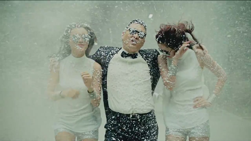 Psy and friends caught in a blizzard