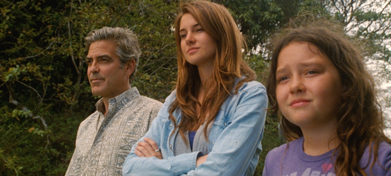 George Clooney, Shailene Woodley and Amara Miller in 'The Descendants'