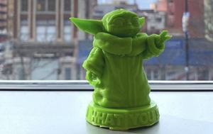 A 3D printed Baby Yoda at the Main Library - @cincylibrary