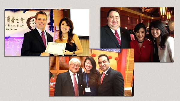 Christine Fang with assorted California politicians - Photo: Facebook photos compiled by Axios
