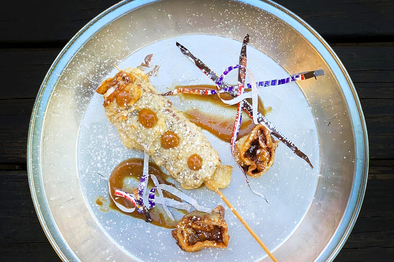 Deep-fried Snickers Bar on a stick - Photo: Hailey Bollinger