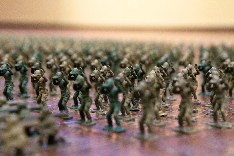 Some of the 8,000 toy soldiers in Francis Hollenkamp’s “Security” - Photo: Courtesy of Kennedy Heights Arts Center
