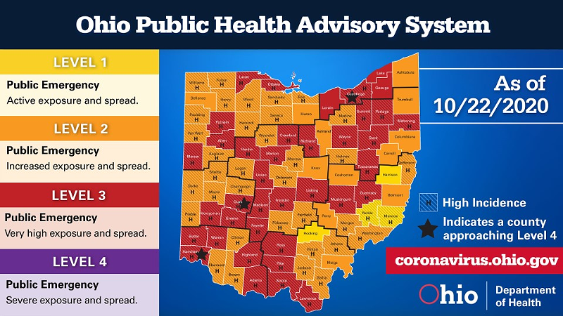 Hamilton County's star is not a good thing on this week's map. - Photo: Ohio Department of Health