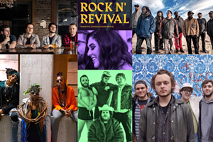 Performers at 2019's Rock ’N Revival for a Cure benefit concert include (clockwise from top left) The Grove, Kaitlyn Peace, The Cliftones, This Pine Box, Go Go Buffalo and Triiibe