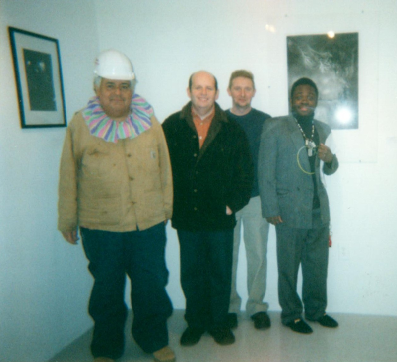 From left: Raymond Thunder-Sky, Keith Banner, Bill Ross and Antonio Adams at Base Gallery in 2002.