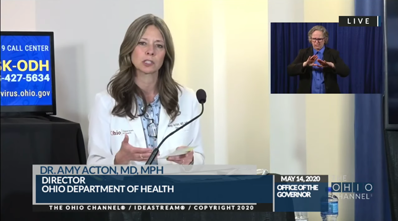 Ohio Department of Health Director Dr. Amy Acton during one of the state's press briefings - Photo: Ohio Channel YouTube