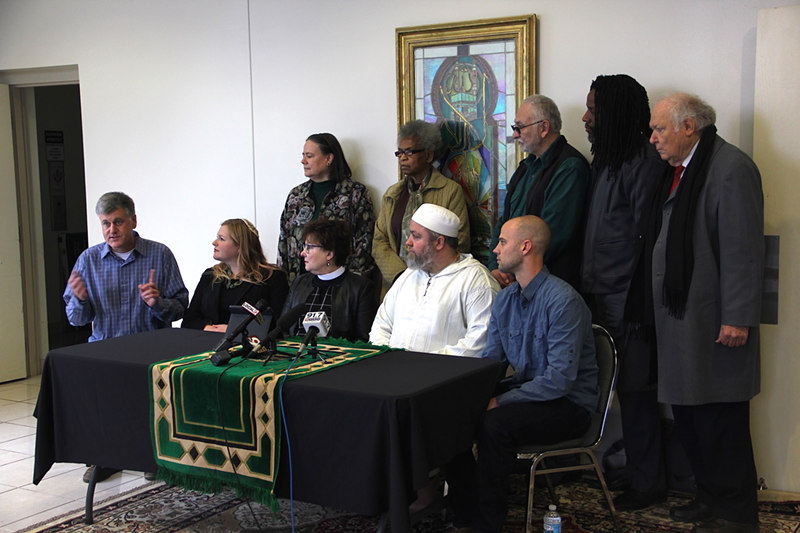 Faith leaders gathered to announce their participation in the Cincinnati Sanctuary Network Jan. 18. - Nick Swartsell