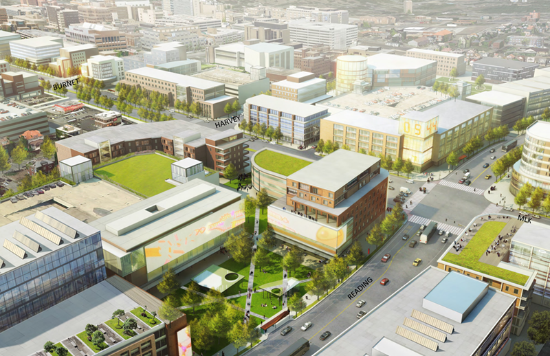 A rendering of future development in the Uptown Innovation Corridor - Uptown Consortium