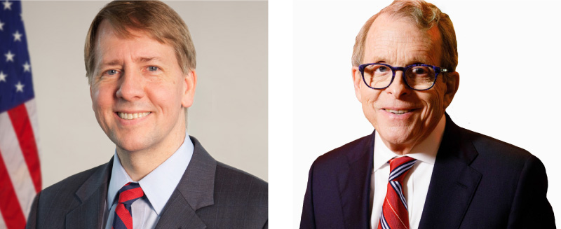 Rich Cordray (left) and Mike DeWine