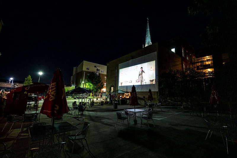 Night Drop's outdoor patio and cinema - Photo: drinkatdrop.com