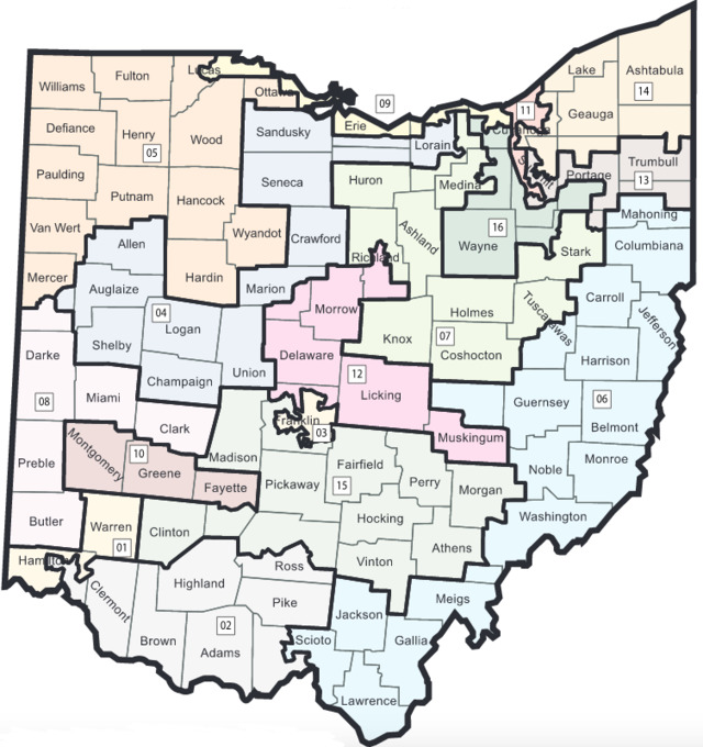 Ohio's current congressional map - Photo: Ohio Secretary of State