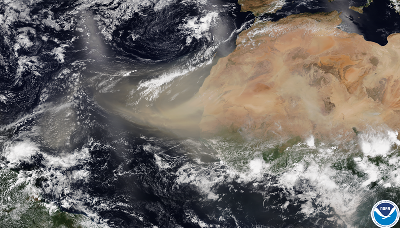 Saharan dust plume, seen by the NOAA-20 satellite on June 17, 2020 - Photo: NOAA