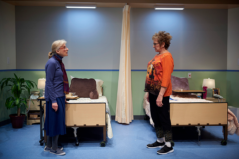 Dale Hodges (left) as Abby Binder and Pamela Myers as Marilyn Dunne in "Ripcord" at the Ensemble Theatre - Photo: Ryan Kurtz