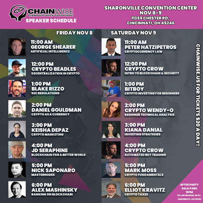 Speaker list - Photo: ChainWise.us