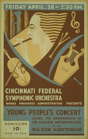 Poster for Cincinnati WPA Concert - PHOTO: LIBRARY OF CONGRESS