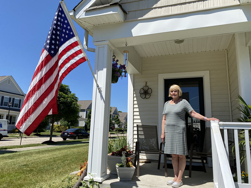 Linda Gadek on her porch - Photo: Eye on Ohio