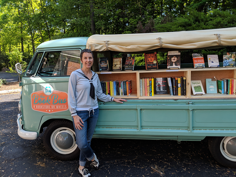 Melanie Moore and her Book Bus - Photo: Sami Stewart