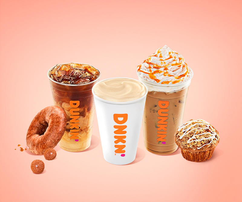 Dunkin's fall menu, including the quintessential pumpkin spice latte - Photo: Provided by Dunkin'