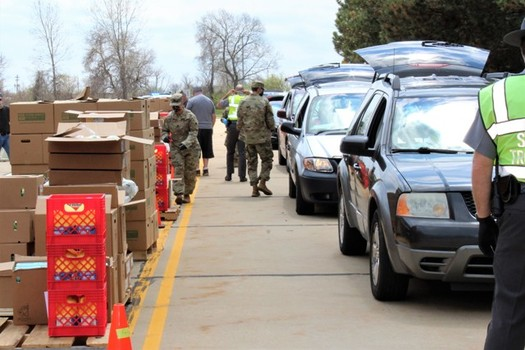 Ohio National Guard members literally are doing a lot of heavy lifting this season, helping distribute more than 33 million pounds of food to families in need. - Photo: Second Harvest Foodbank of North Central Ohio