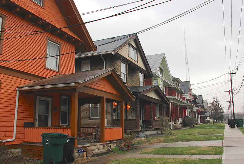 Houses along Burnet Avenue in Mount Auburn received more than 160 code orders during the NEP last year.