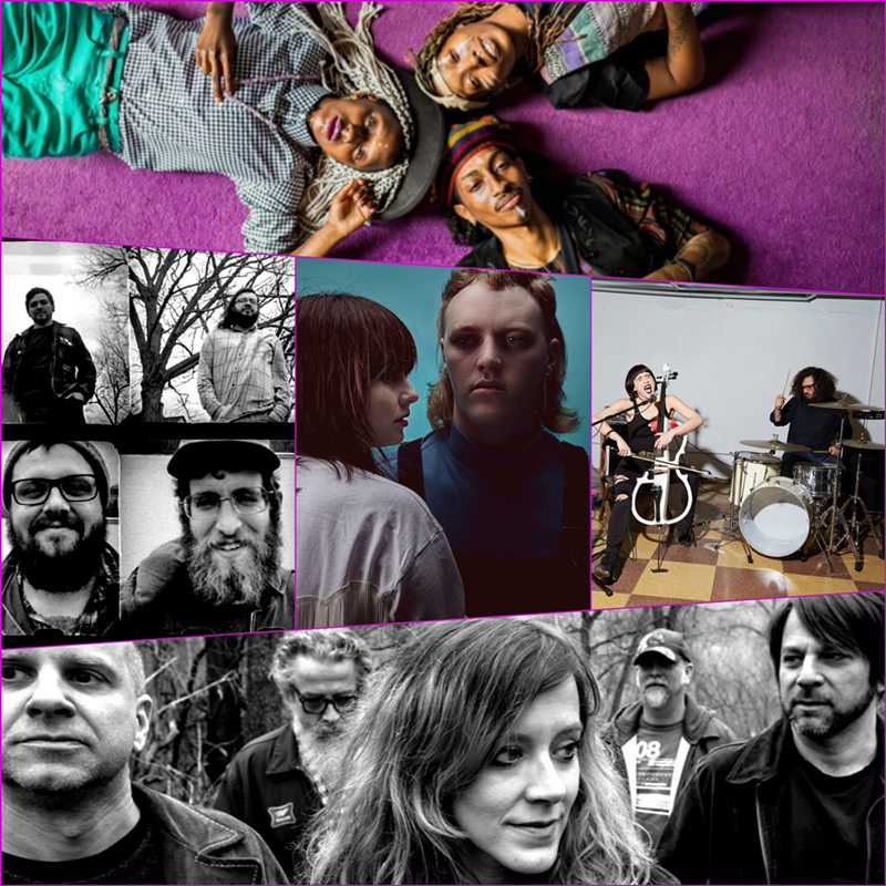 2018 Artist of the Year CEA nominees (clockwise from top) Triiibe, Lung, Wussy, The Tillers and Moonbeau.