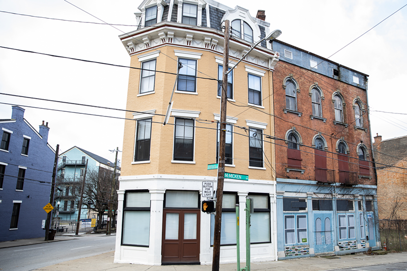 The building (on the right) acquired for the long-planned Over-the-Rhine Museum, located at 3 W. McMicken Ave. and 12 Findlay St. - Photo: Hailey Bollinger