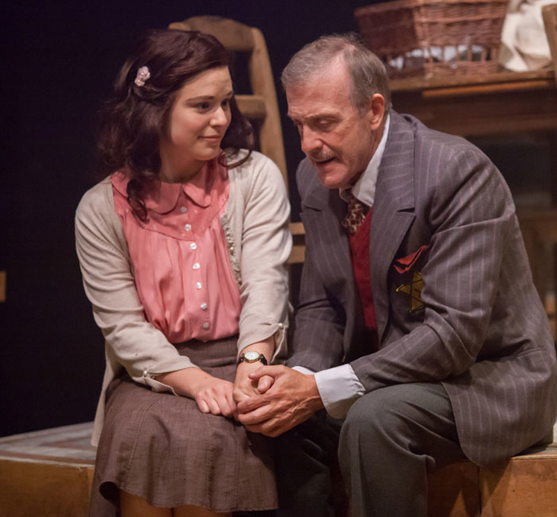 Courtney Lucien (Anne) and Barry Mulholland in "The Diary of Anne Frank" - PHOTO: MIKKI SCHAFFNER PHOTOGRAPHY