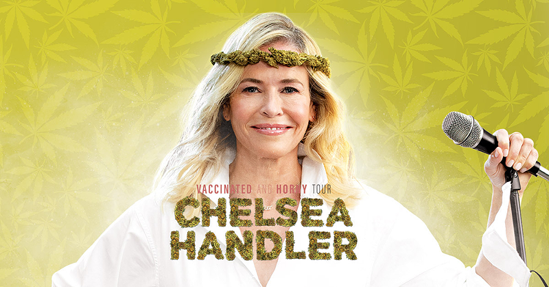 Chelsea Handler, vaccinated, horny and wearing a crown of cannabis. - PHOTO: PROVIDED BY MEMI