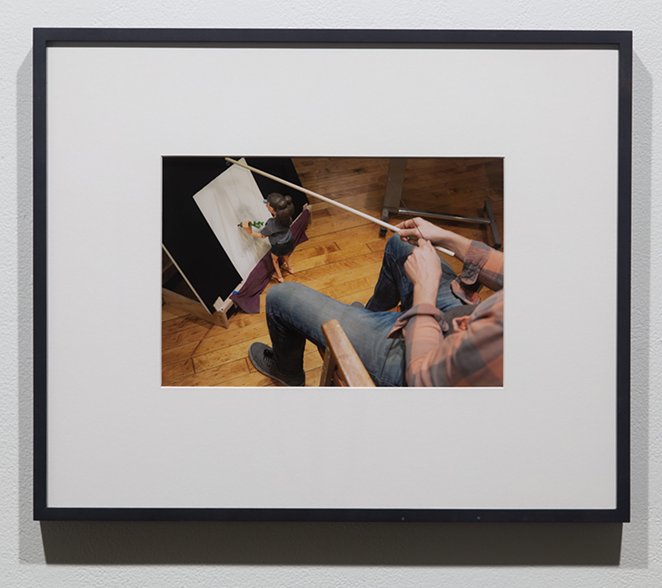 Aaron Delamatre, The Artist at Work, 2019, photograph (taken by Matt Coors), 17 x 24 inches (framed). - Photo: Courtesy of the artist